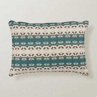 Earth Grid Teal and Brown  Decorative Cushion