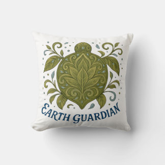Earth Guardian Turtle Nature Design Cushion