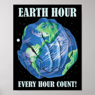 Earth Hour Every Hour Cont Save Our Planet Poster