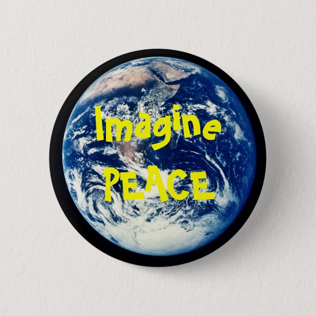 earth, ImaginePEACE 6 Cm Round Badge (Front)