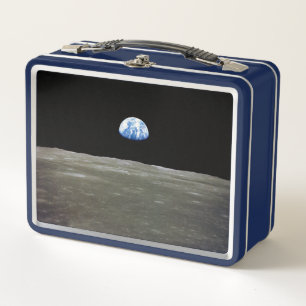 Earth in Space from the Moon Metal Lunch Box