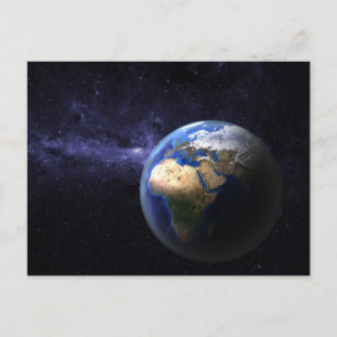 Earth in space postcard