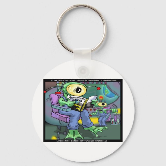 Earth Invasion 4 Dummies Funny Gifts Tees & Mugs Key Ring (Front)