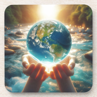 EARTH IS IN OUR HANDS Design Coaster