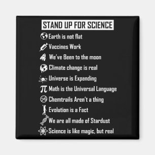 Earth Is Not Flat Vaccines Work Funny Science Gift Magnet