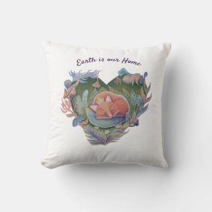 Earth is our home fox cushion