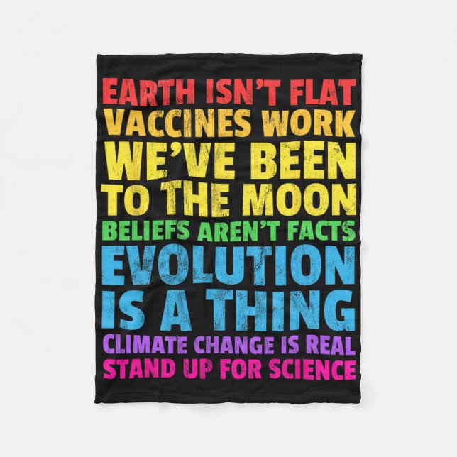 Earth Isn't Flat Stand Up For Science Real Earth D Fleece Blanket (Front)