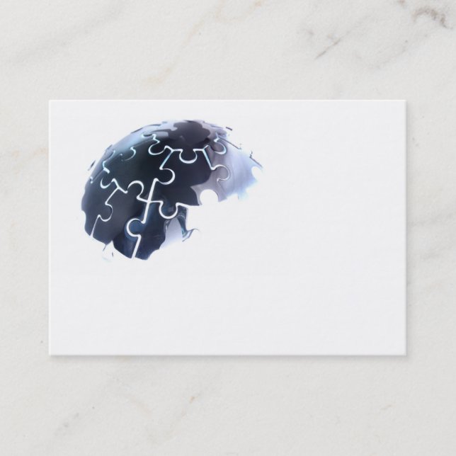Earth jigsaw glow business cards (Front)