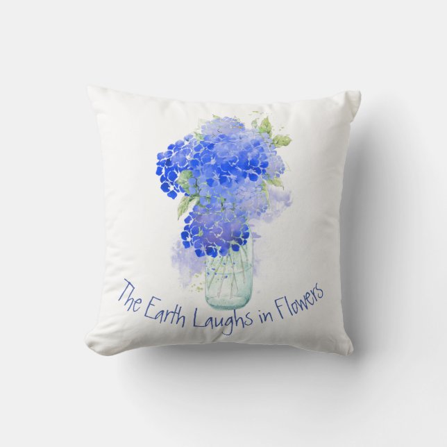 Earth Laughs in Flowers Gardeners Quote Cushion (Front)