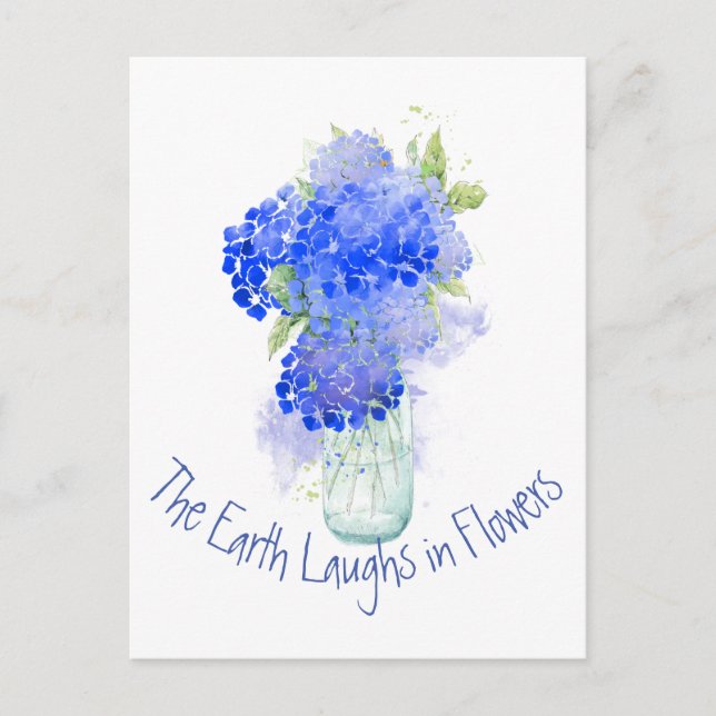 Earth Laughs in Flowers Gardeners Quote Stone Postcard (Front)