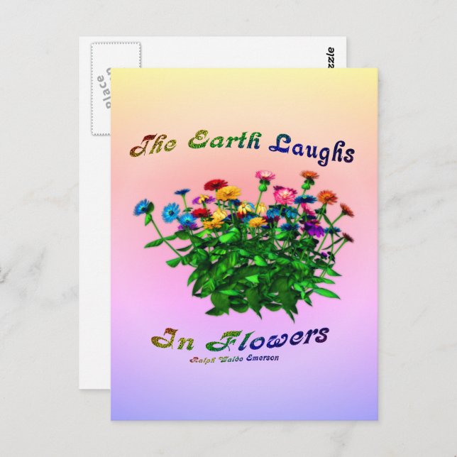 Earth Laughs In Flowers Inspirational Postcard (Front/Back)
