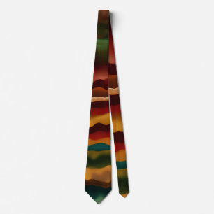 Earth layers Abstract Rainbow Pattern Tie