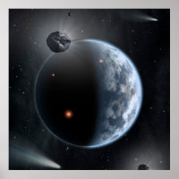 Earth-Like Planet With Oceans Coating Its Surface.