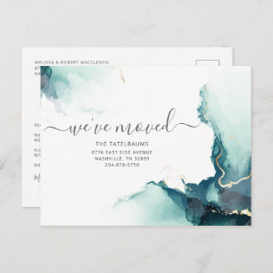 Earth Like We've Moved Moving Script Holiday Postcard