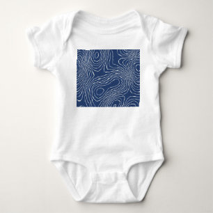 Earth Line Topographic Organic Print. Baby Bodysuit