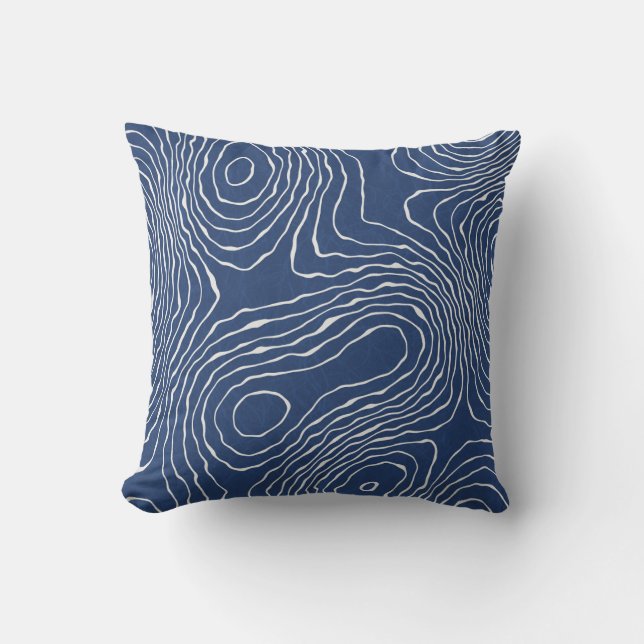 Earth Line Topographic Organic Print. Cushion (Front)