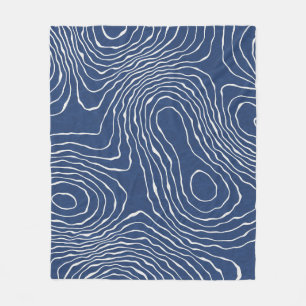 Earth Line Topographic Organic Print. Fleece Blanket
