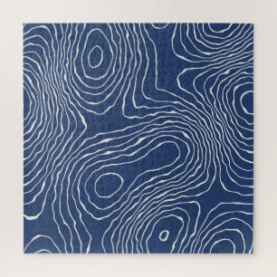 Earth Line Topographic Organic Print. Jigsaw Puzzle