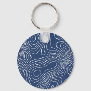 Earth Line Topographic Organic Print. Key Ring