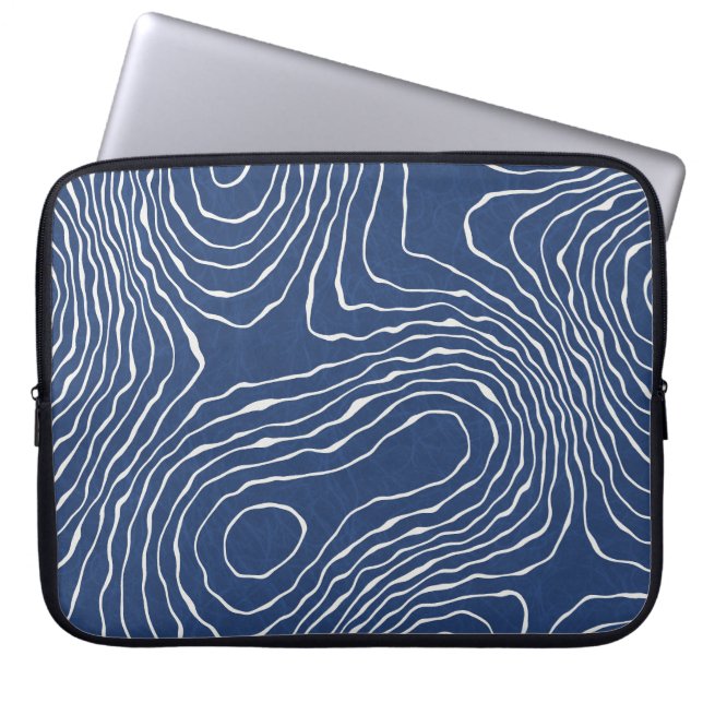 Earth Line Topographic Organic Print. Laptop Sleeve (Front)
