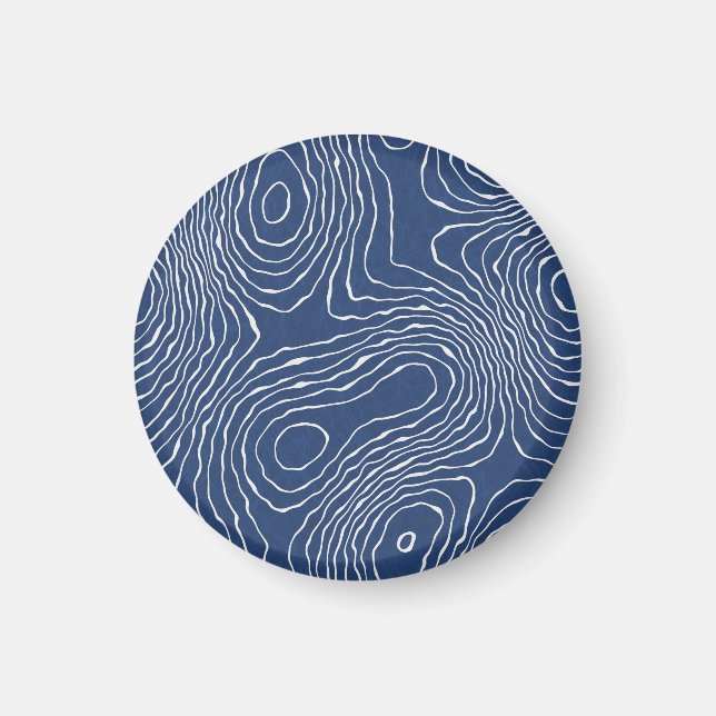 Earth Line Topographic Organic Print. Magnet (Front)
