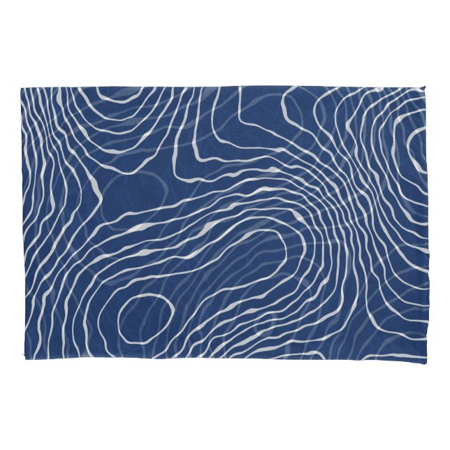 Earth Line Topographic Organic Print. Pillowcase (Front)