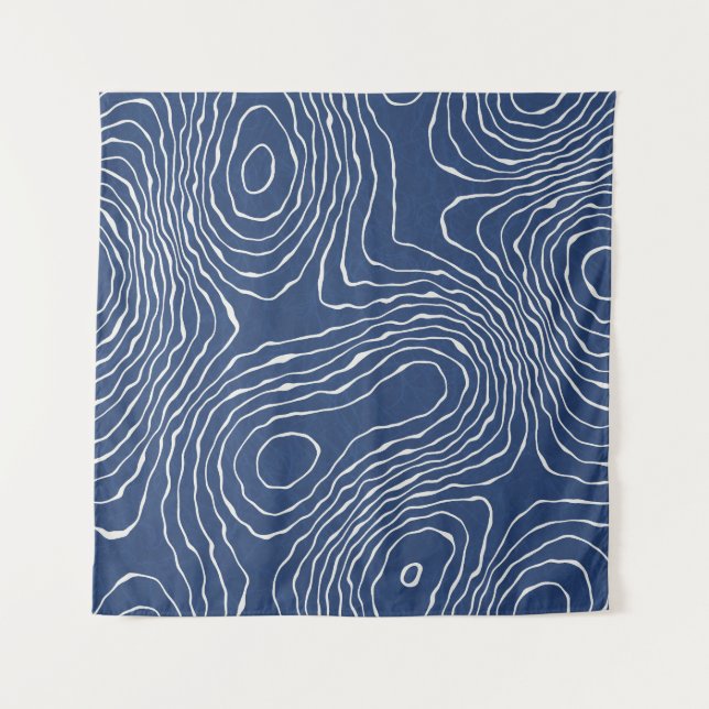 Earth Line Topographic Organic Print. Tapestry (Front)
