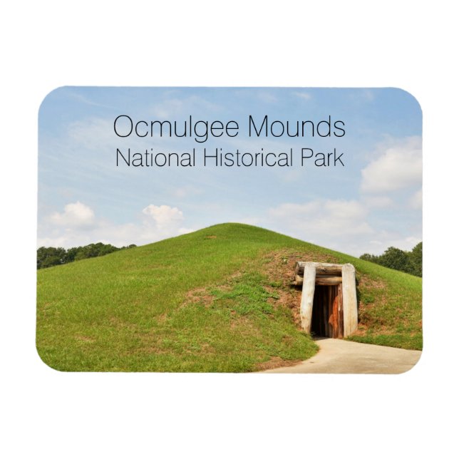 Earth Lodge, Ocmulgee Mounds, Georgia Magnet (Horizontal)
