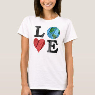 Earth LOVE with Heart and Earth T-Shirt