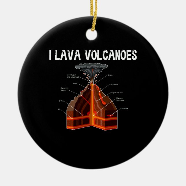 Earth Magma Lava Volcano Geology Science Ceramic Tree Decoration (Front)