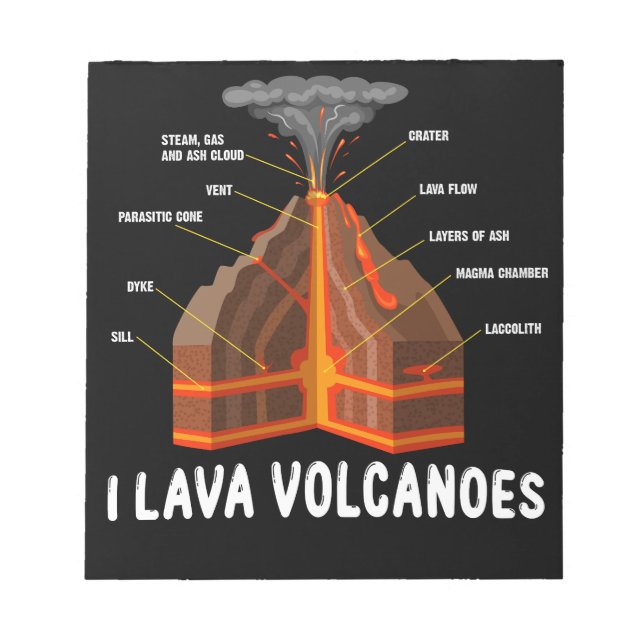Earth Magma Lava Volcano Geology Science Gift Notepad (Front)