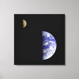 Earth & Moon As Seen From Space Canvas Print