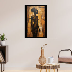 Earth Mother: African Art Woman Oil Painting Poster