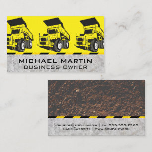 Earth Mover Construction Machinery Vehicles Business Card