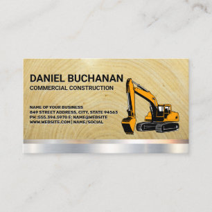 Earth Mover   Wood Metal Business Card