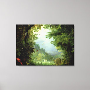 Earth or The Earthly Paradise, detail of Adam and Canvas Print