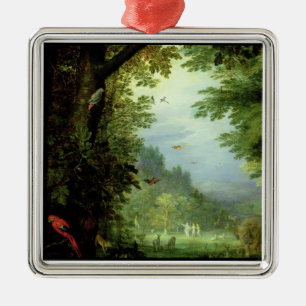 Earth or The Earthly Paradise, detail of Adam and Metal Tree Decoration