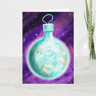Earth ornament Christmas card