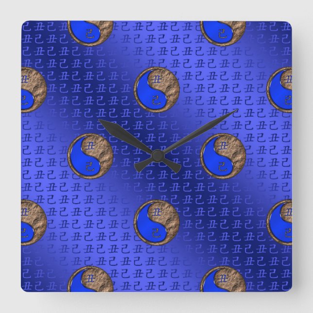 Earth Ox Square Wall Clock (Front)