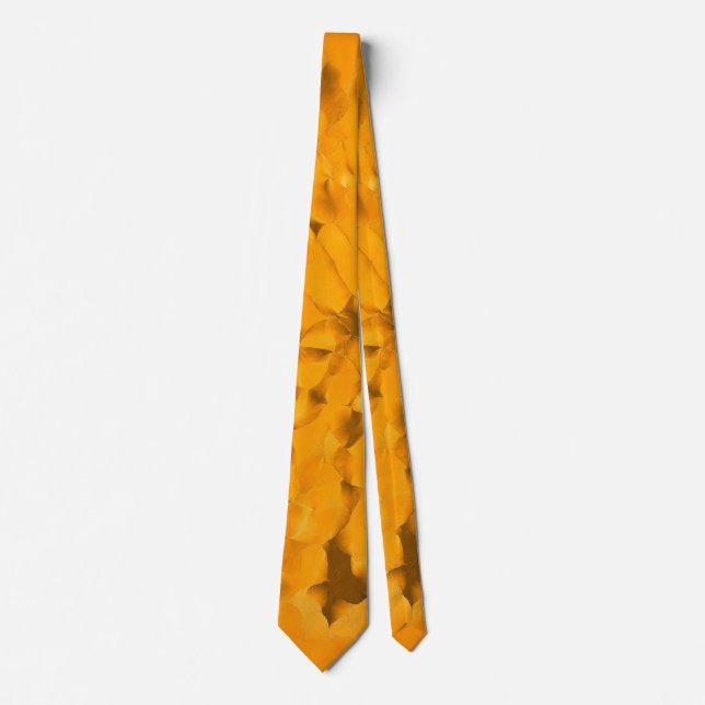 Earth Pattern Warm Colours Yellow Orange Gold Tie (Front)