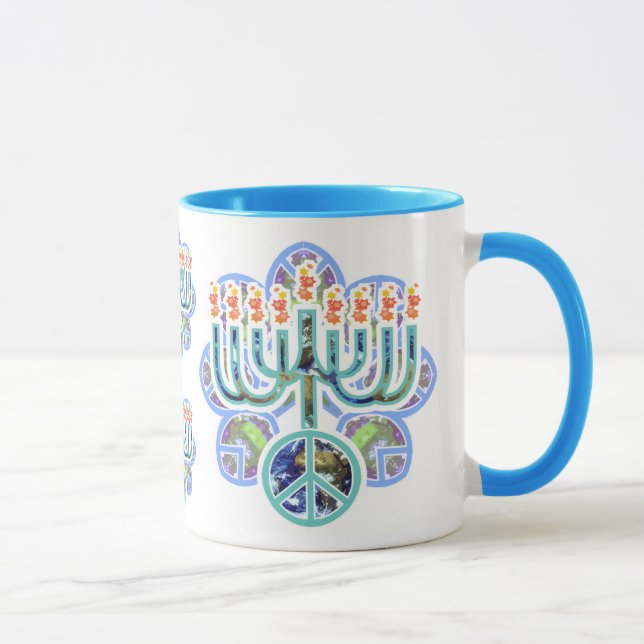 Earth Peace Menorah Mugs (Right)