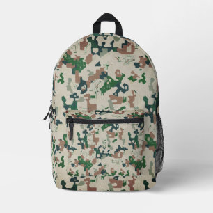 Earth Pixel Woodland  Printed Backpack