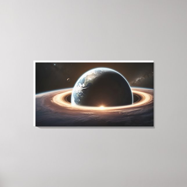 Earth planet from the space canvas print (Front)