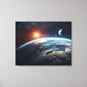 Earth planet from the space canvas print