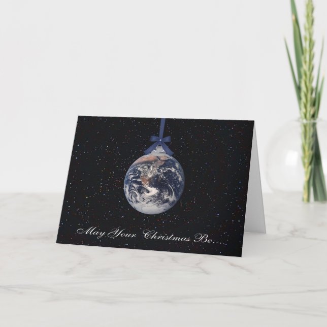 Earth Planets Christmas Greetings Card (Front)