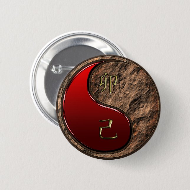 Earth Rabbit 6 Cm Round Badge (Front & Back)