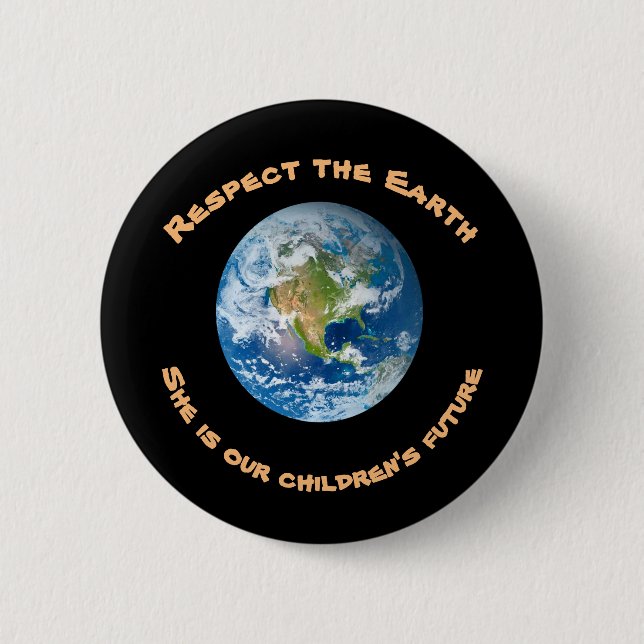 Earth Respect Planet Childrens Future Button (Front)