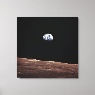 Earth Rise from Lunar Surface Canvas Print