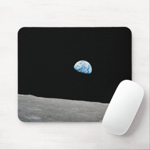 Earth Rising Above The Lunar Horizon. Mouse Pad