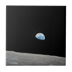 Earth Rising Above The Lunar Horizon. Tile